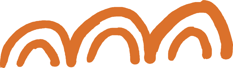 Icône arc-en-ciel orange - symbole d’harmonie, de transformation joyeuse et de reconnexion intérieure