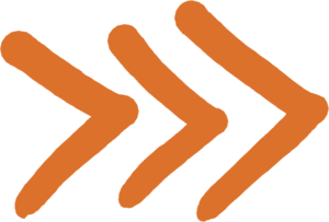Icône flèche orange - symbole de mouvement, d’intuition et de transformation positive