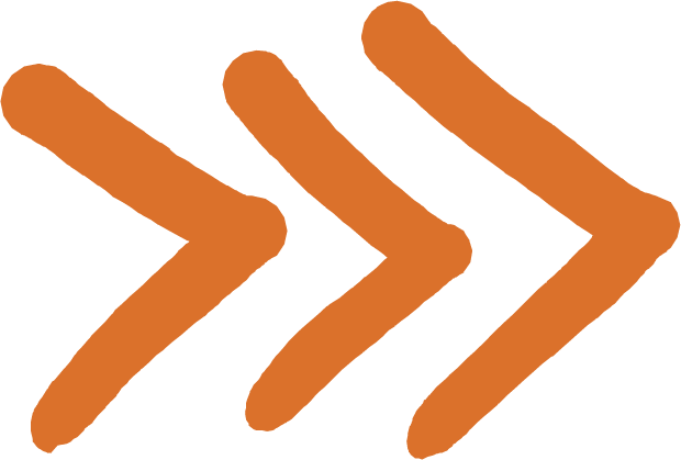 Icône flèche orange - symbole de mouvement, d’intuition et de transformation positive
