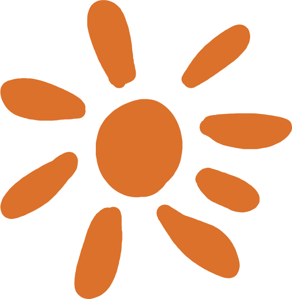 Icône soleil orange - symbole de lumière intérieure et d’éveil spirituel